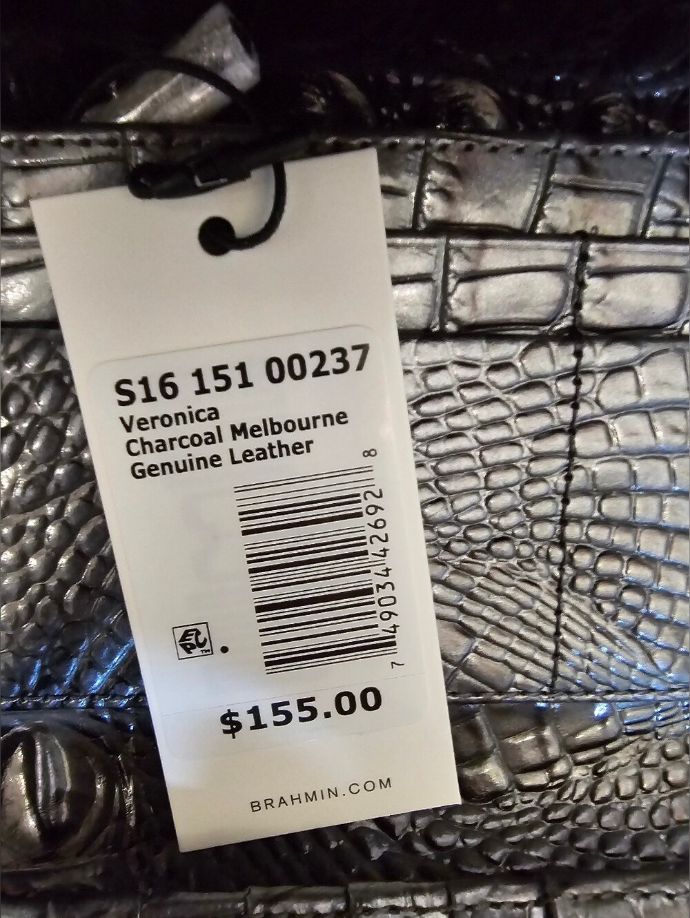 Brahmin Caroline Charcoal Nottingham + Veronica Wallet NWT Set - Picture 11 of 12